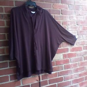 ANN LOFT TOP HOODIE WINE